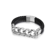 Load image into Gallery viewer, CUBAN LINK LEATHER BRACELET
