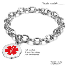 Load image into Gallery viewer, Fancy Stainless steel MEDICAL Bracelet
