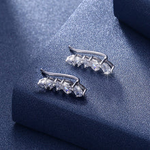 Load image into Gallery viewer, 925 Sterling Silver Crawler Earrings Rhodium Women AAA Grade CZ Clear
