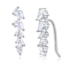 Load image into Gallery viewer, 925 Sterling Silver Crawler Earrings Rhodium Women AAA Grade CZ Clear

