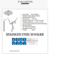 Load image into Gallery viewer, Stainless Steel Pendant Bow Made with Crystal from SWAROVSKI®-Sapphire
