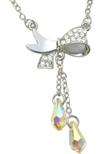 Load image into Gallery viewer, Stainless Steel Pendant Bow Made with Crystal from SWAROVSKI®-Sapphire
