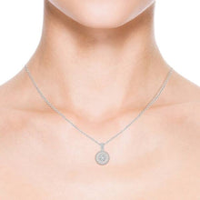 Load image into Gallery viewer, Halo White Gold Diamond Solitaire Pendant 14K Gold
