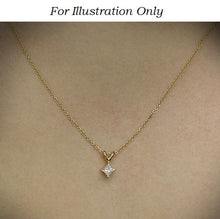 Load image into Gallery viewer, Princess Yellow 14K Gold Diamond Solitaire Pendant
