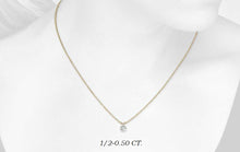 Load image into Gallery viewer, Round Yellow 14K Gold Diamond Solitaire Pendant
