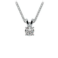 Load image into Gallery viewer, 10K SOLID WHITE GOLD CLASSIC ROUND CUBIC ZIRCONIA SOLITAIRE PENDANT-5mm-1/2CT
