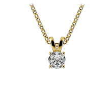 Load image into Gallery viewer, 10K SOLID YELLOW GOLD CLASSIC ROUND CUBIC ZIRCONIA SOLITAIRE PENDANT-4mm-1/4CT
