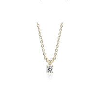 Load image into Gallery viewer, 10K SOLID YELLOW GOLD CLASSIC ROUND CUBIC ZIRCONIA SOLITAIRE PENDANT-4mm-1/4CT
