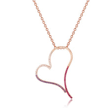 Load image into Gallery viewer, 925 Sterling Silver Heart Pendant Made with AAA-Zircon/Amethyst/Pink
