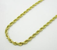 Load image into Gallery viewer, 10K Yellow Gold 2.5MM Solid Rope Chain Diamond Cut Necklace
