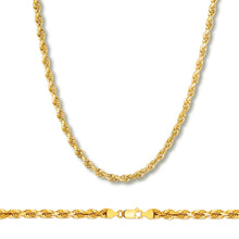 Load image into Gallery viewer, 10K Yellow Gold 4MM Hollow Rope Chain Necklace
