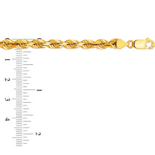 Load image into Gallery viewer, 10K Yellow Gold 5.0MM Solid Rope Chain Diamond Cut Necklace
