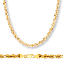 Load image into Gallery viewer, 10K Yellow Gold 6.0MM Solid Rope Chain Diamond Cut Necklace
