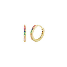 Load image into Gallery viewer, 925 Sterling Silver RAINBOW PETITE HOOP EARRINGS
