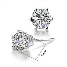 Load image into Gallery viewer, Silver Studs 6 mm (6 prongs) Made with Crystals From SWAROVSKI(R)-Crystal
