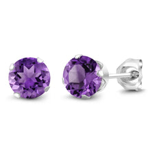 Load image into Gallery viewer, Silver Studs 6mm Made with Crystals From SWAROVSKI(R) Aquamarine
