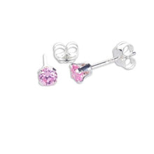 Load image into Gallery viewer, Silver Studs 6mm Made with Crystals From SWAROVSKI(R) Crystal Rose
