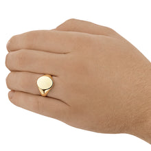 Load image into Gallery viewer, Personalized Oval Signet Men's Rings in Yellow 10K Gold
