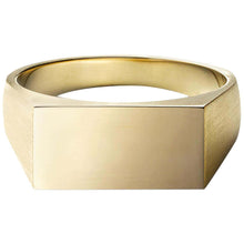 Load image into Gallery viewer, Personalized Rectangle Signet Men's Rings in Yellow 10K Gold
