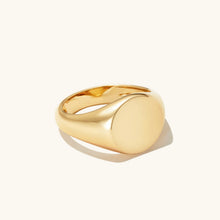 Load image into Gallery viewer, Personalized Round Signet Men's Rings in Yellow 10K Gold
