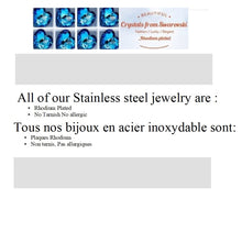 Load image into Gallery viewer, Stainless Steel Drop Earrings Made with Crystal from SWAROVSKI® London blue
