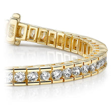 Load image into Gallery viewer, Diamond Tennis Bracelet Round Channel In Yellow Gold (2.50 Ctw)
