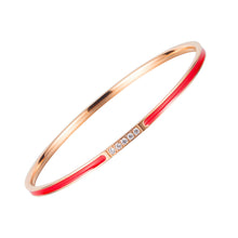Load image into Gallery viewer, Stainless steel "Enamel" Bracelet Cubic zirconium
