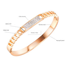 Load image into Gallery viewer, Fancy Stainless steel "Cuban link" Bracelet Cubic zirconium
