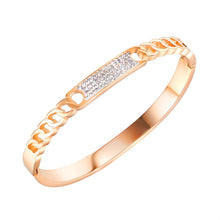Load image into Gallery viewer, Fancy Stainless steel "Cuban link" Bracelet Cubic zirconium
