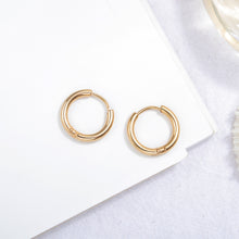 Load image into Gallery viewer, Fancy Stainless steel Hoops Gold color Earrings
