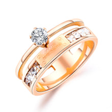 Load image into Gallery viewer, Stainless Steel Gold Plated RING WITH CZ
