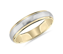 Load image into Gallery viewer, Dome Inlay Wedding Ring Comfort Fit 2 Tones-5MM
