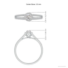 Load image into Gallery viewer, Round Diamond Halo Engagement Ring (Split)
