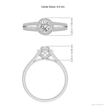 Load image into Gallery viewer, Round Diamond Halo Engagement Ring (Split)
