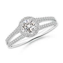 Load image into Gallery viewer, Round Diamond Halo Engagement Ring (Split)
