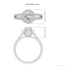 Load image into Gallery viewer, Round Diamond Halo Engagement Ring (Split)
