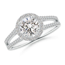 Load image into Gallery viewer, Round Diamond Halo Engagement Ring (Split)
