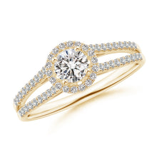 Load image into Gallery viewer, Round Diamond Halo Engagement Ring (Splite)
