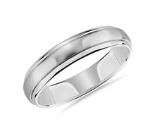 Load image into Gallery viewer, Dome Inlay Wedding Ring Comfort Fit Wedding Ring White Gold-5MM
