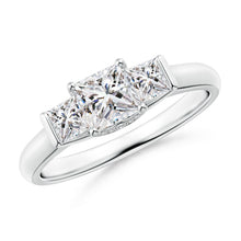 Load image into Gallery viewer, 3-Stone Princess Cut Diamond Engagement Ring

