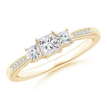Load image into Gallery viewer, 3-Stone Princess Cut Diamond Engagement Ring
