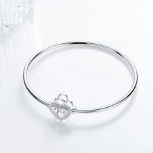 Load image into Gallery viewer, 925 Silver Heart Bangle Pave with AAA-Zircon Made with "Crossfor Component"-Dancing Stones
