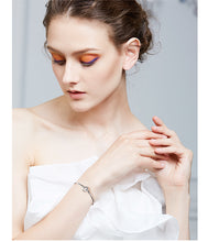 Load image into Gallery viewer, 925 Silver Heart Bangle Pave with AAA-Zircon Made with "Crossfor Component"-Dancing Stones
