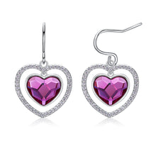 Load image into Gallery viewer, 925 Sterling Silver Heart Earrings Made with Crystal From Swarovski(R) Rose
