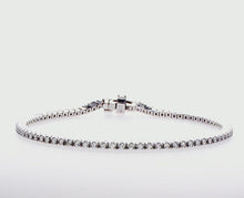 Load and play video in Gallery viewer, Four Prong Diamond Tennis Bracelet In 18K White/Yellow Gold (1.00 Ctw)
