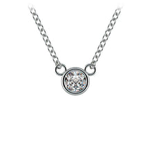 Load image into Gallery viewer, Round Bezel White14K Gold Diamond Solitaire Pendant
