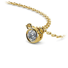 Load image into Gallery viewer, Round Bezel Yellow14K Gold Diamond Solitaire Pendant
