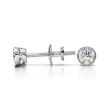 Load image into Gallery viewer, Bezel Diamond Stud Earrings In White 14K Gold
