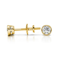 Load image into Gallery viewer, Bezel Diamond Stud Earrings In Yellow 14K Gold
