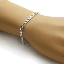 Load image into Gallery viewer, Sterling Silver 5.5 mm Figaro Bracelet
